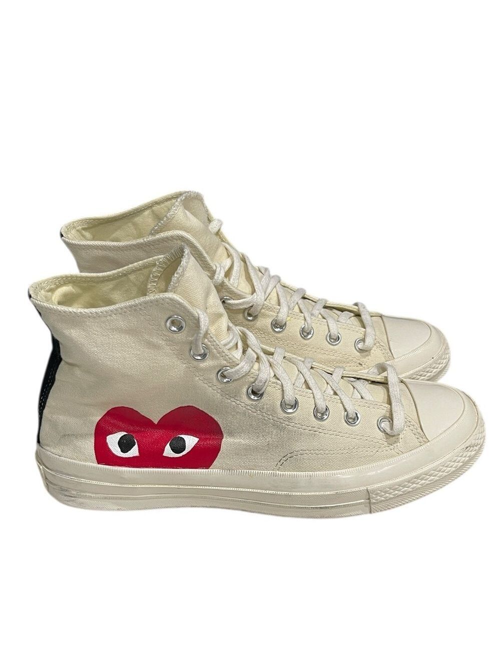 Converse Comme Des Garçons Chuck Taylor All Star 70 Hi Sneakers Cream Play SZ 10
